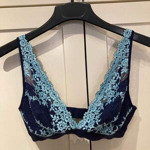 Wacoal Bra Stretch Blue Lace Size 38
